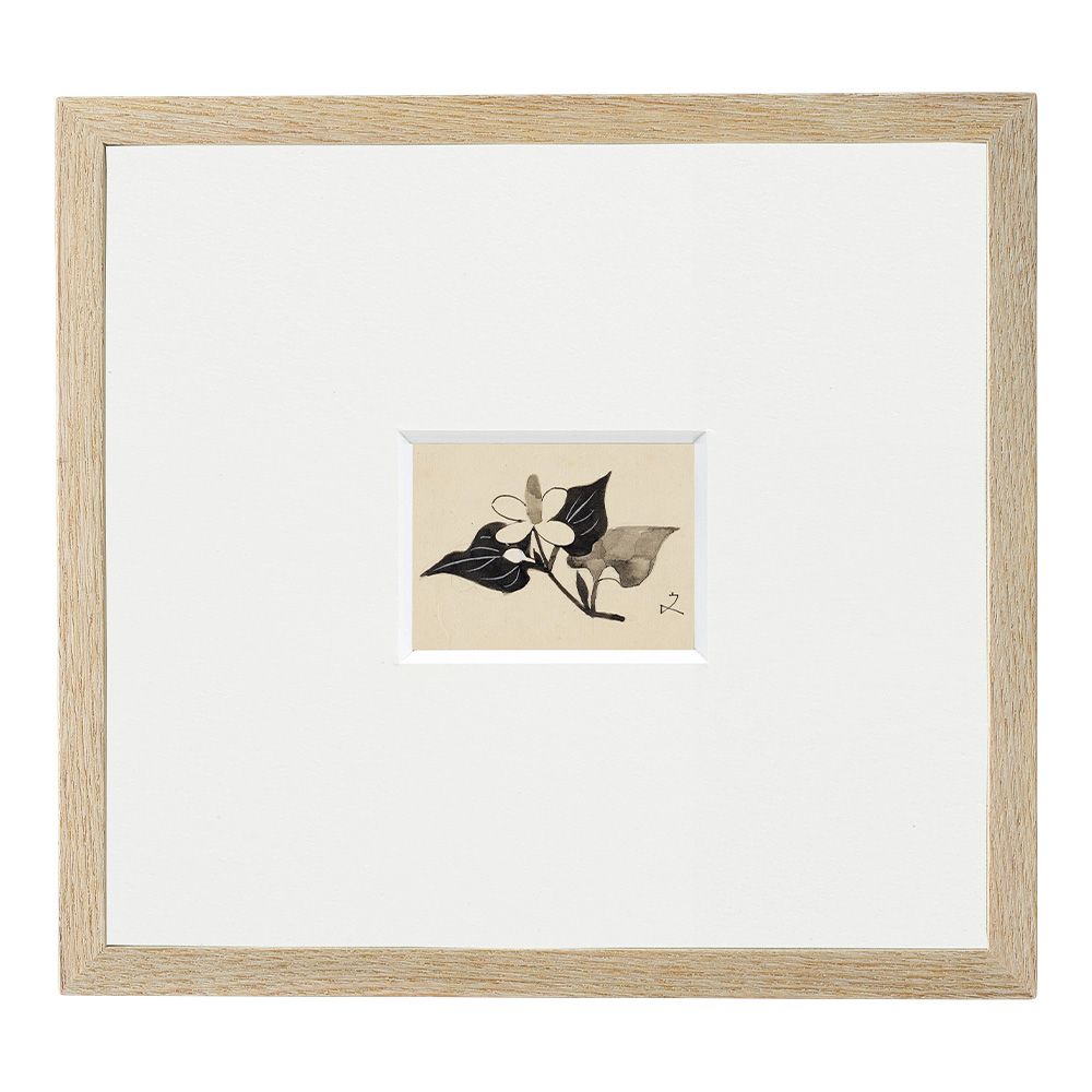 日本画家・堀文子 墨絵の世界『どくだみ』額装｜堀文子の「墨絵」植物