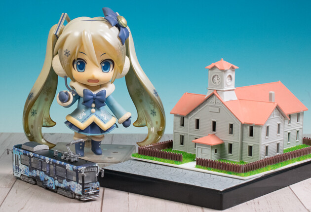 レビュー フジミ模型 1/150 雪ミク電車 2012年モデル+札幌時計台セット