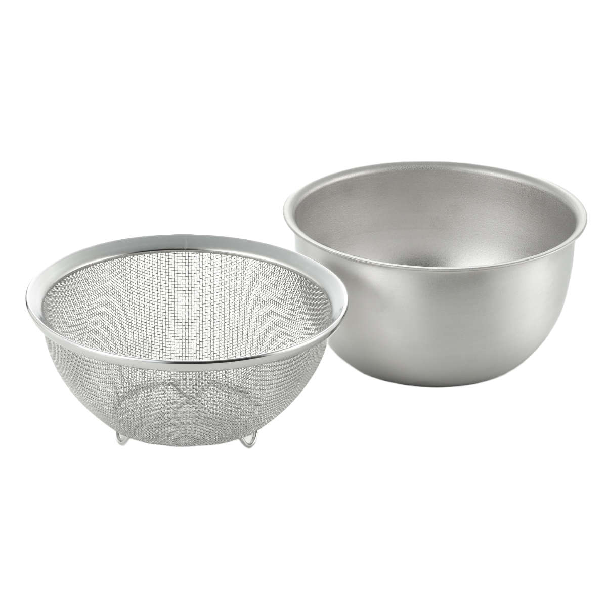ザル＆ボウル 18cm 2点セット ステンレス製 郷技 日本製 （ 食洗機対応