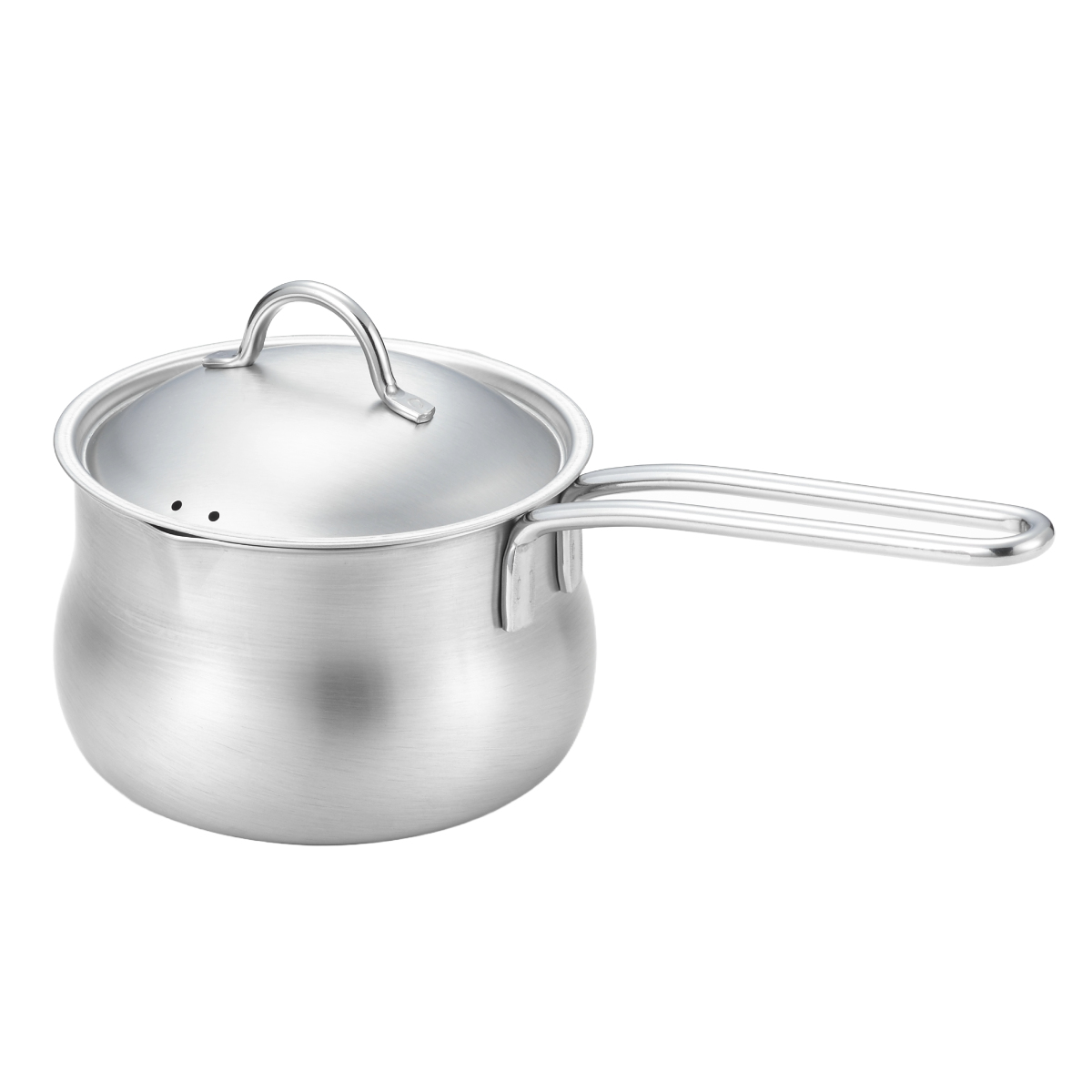 ミルクパン 12cm 蓋付き 両口 ステンレス製 日本製 （ ガス火専用 直火