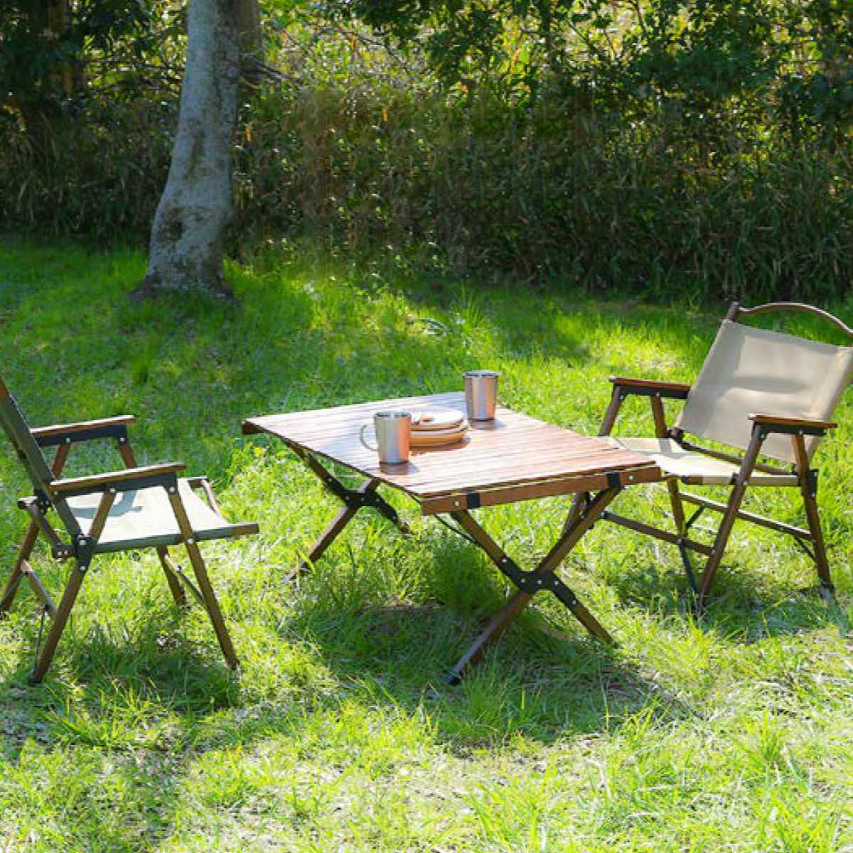 フォールディングテーブル ウッドトップ ハンス （ アウトドアテーブル