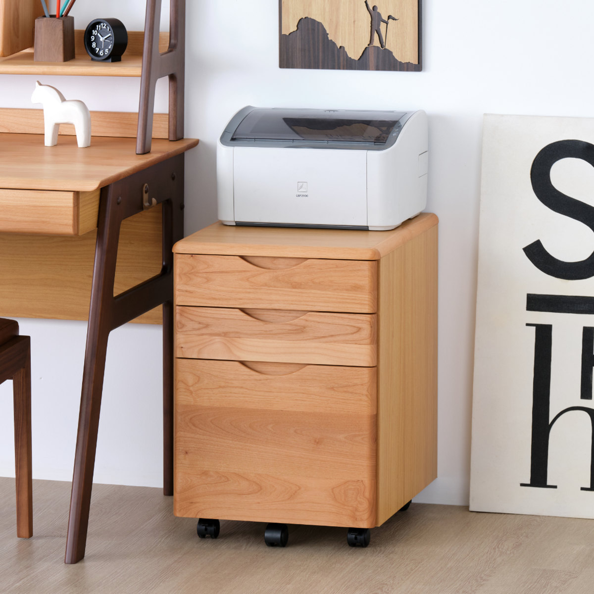 dショッピング |デスクワゴン 高さ59.3cm 天然木 ECTO （ サイドワゴン