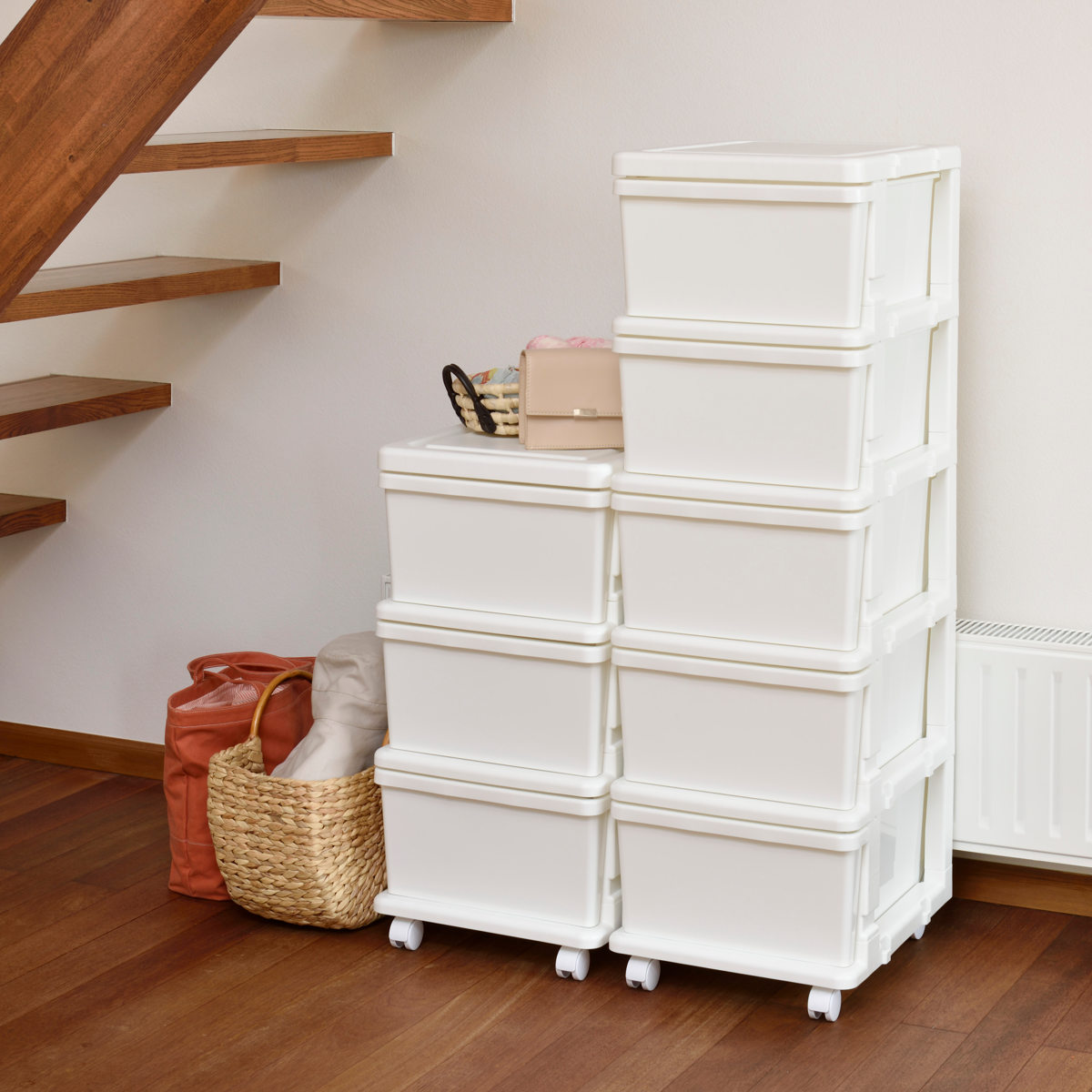 収納ケース シーズユニット 3段 組み立て式 連結できる キャスター付き