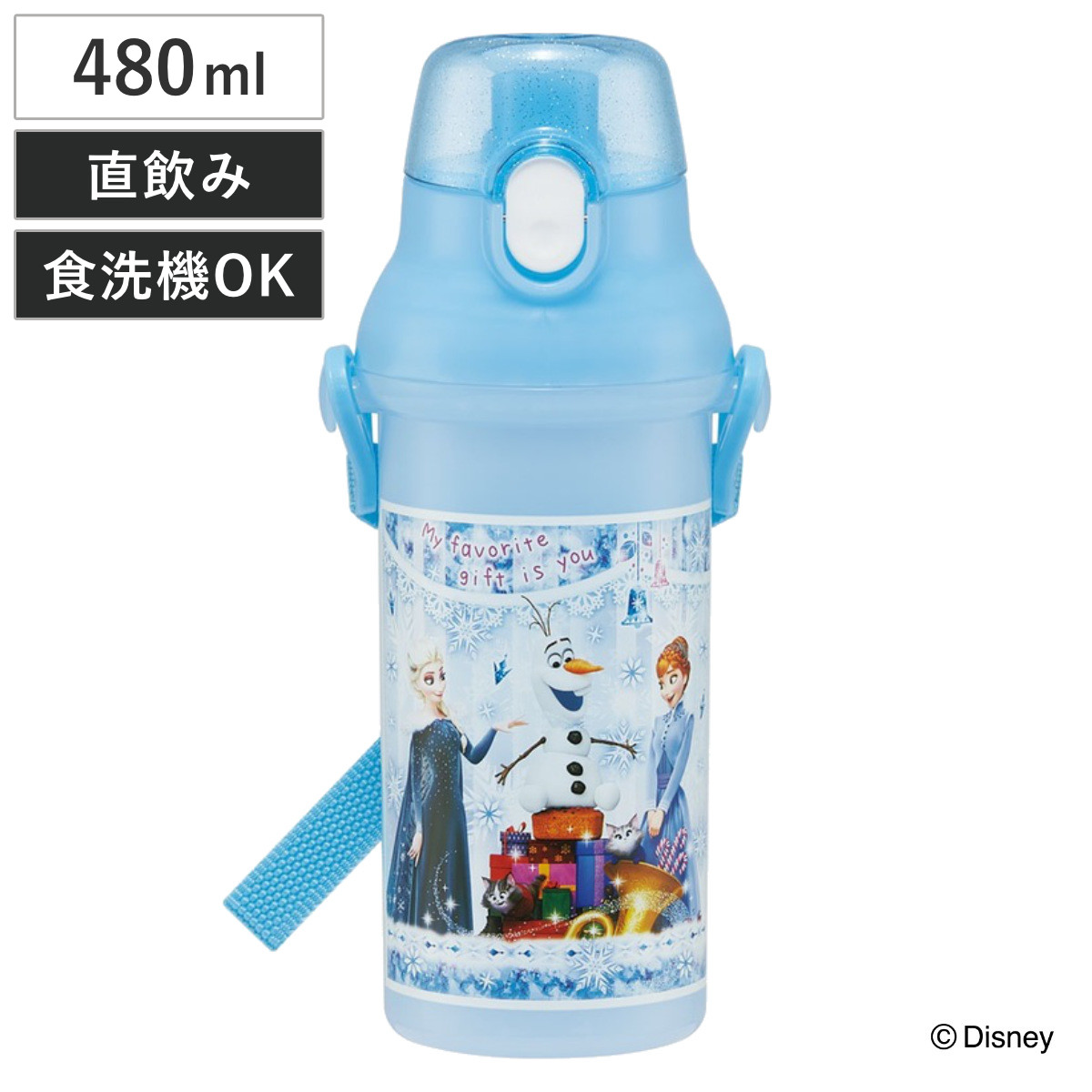 水筒 480ml 抗菌直飲プラボトル アナと雪の女王24 （ アナと雪の女王