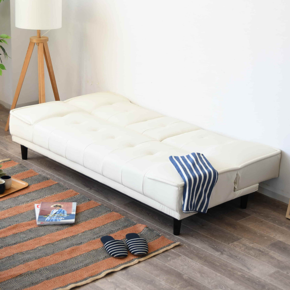 ソファベッド 幅183cm ドリンクホルダー付 ウイング （ ソファーベッド