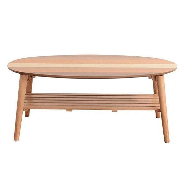 ローテーブル 座卓 突板寄木 YOGEAR 幅88cm オーバル （ テーブル