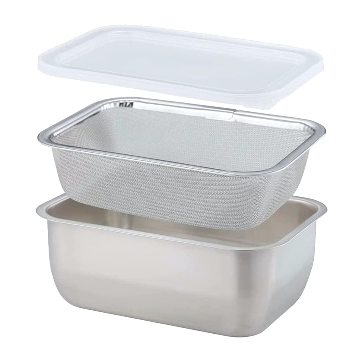 dショッピング |水切りバット 3点セット 蓋付き ステンレス製