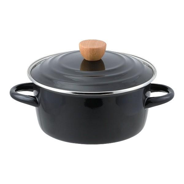 両手鍋 20cm IH対応 ホーロー製 プレサージュ （ ガス火対応 両手なべ