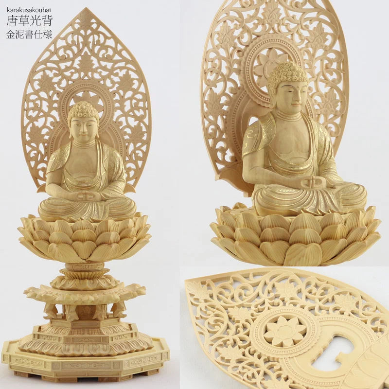 本柘植仏像 上彫り 八角台座 座阿弥陀 【天台宗】 | 本尊・脇侍の通販