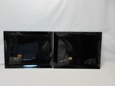 Amazon.co.jp: 604736 懐石道具 輪島塗 木製黒真塗 卓上膳 5客揃 絵