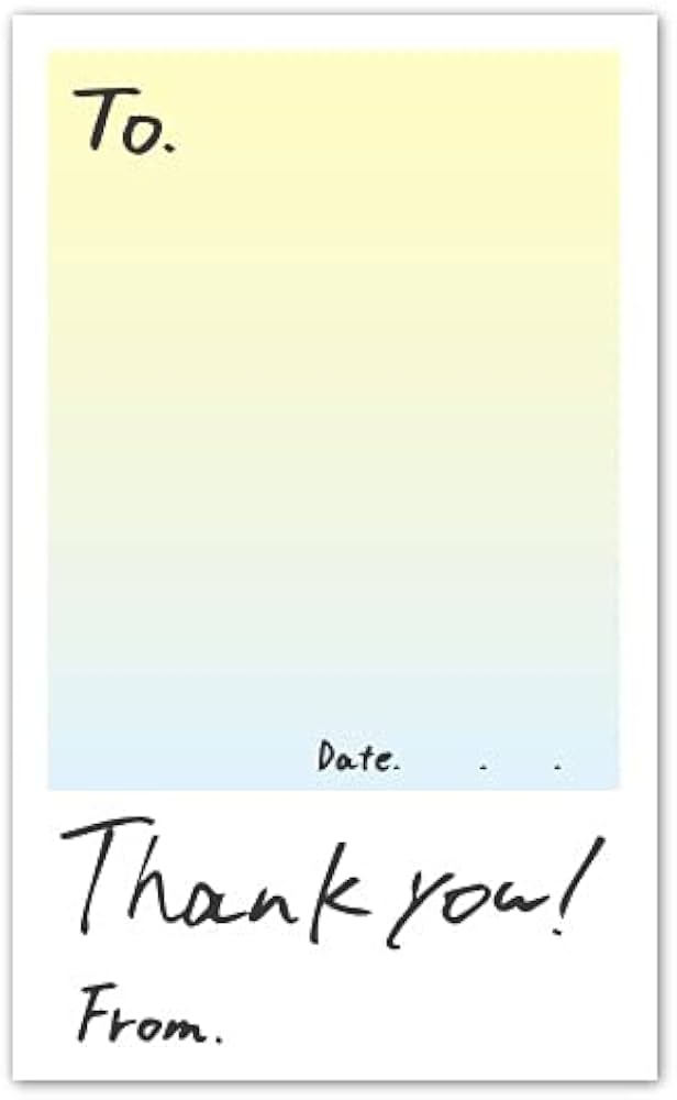 Amazon | サンクスカード【0128:チェキ風】（名刺サイズ）1セット100枚