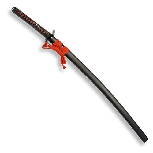 Amazon.co.jp: 模造刀剣 刀身を黒染め、鍔は卍の変わり刀（柄：本皮