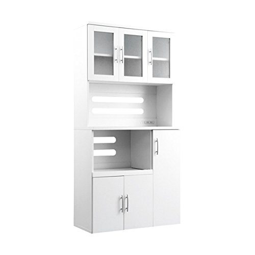Amazon | ホワイト食器棚【パスタキッチンボード】（幅90cm×高さ180cm
