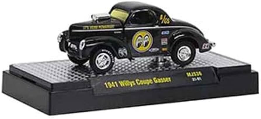 Amazon.com: M2 Machines 1941 Willys Coupe Gasser Black Mooneyes