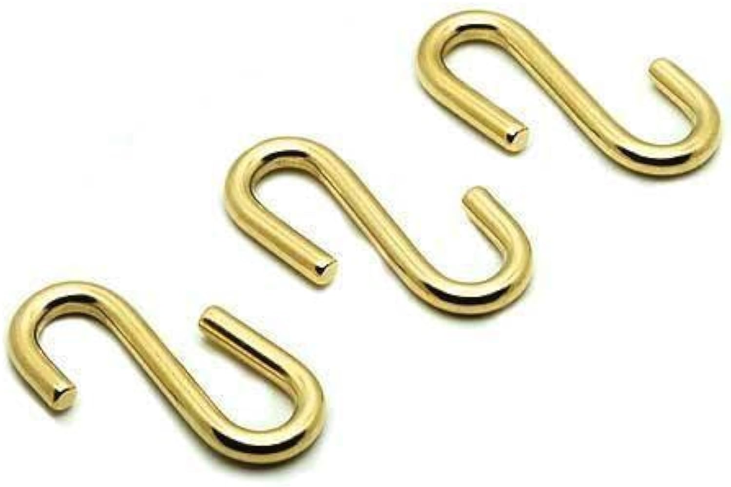 Amazon.co.jp: 3個セット 真鍮 ミニS字フック（ショート） ブラス