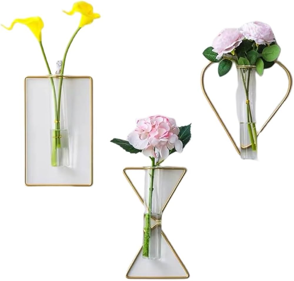 Amazon.co.jp: フェイクグリーン 吊り下げ 花瓶 壁掛け セット