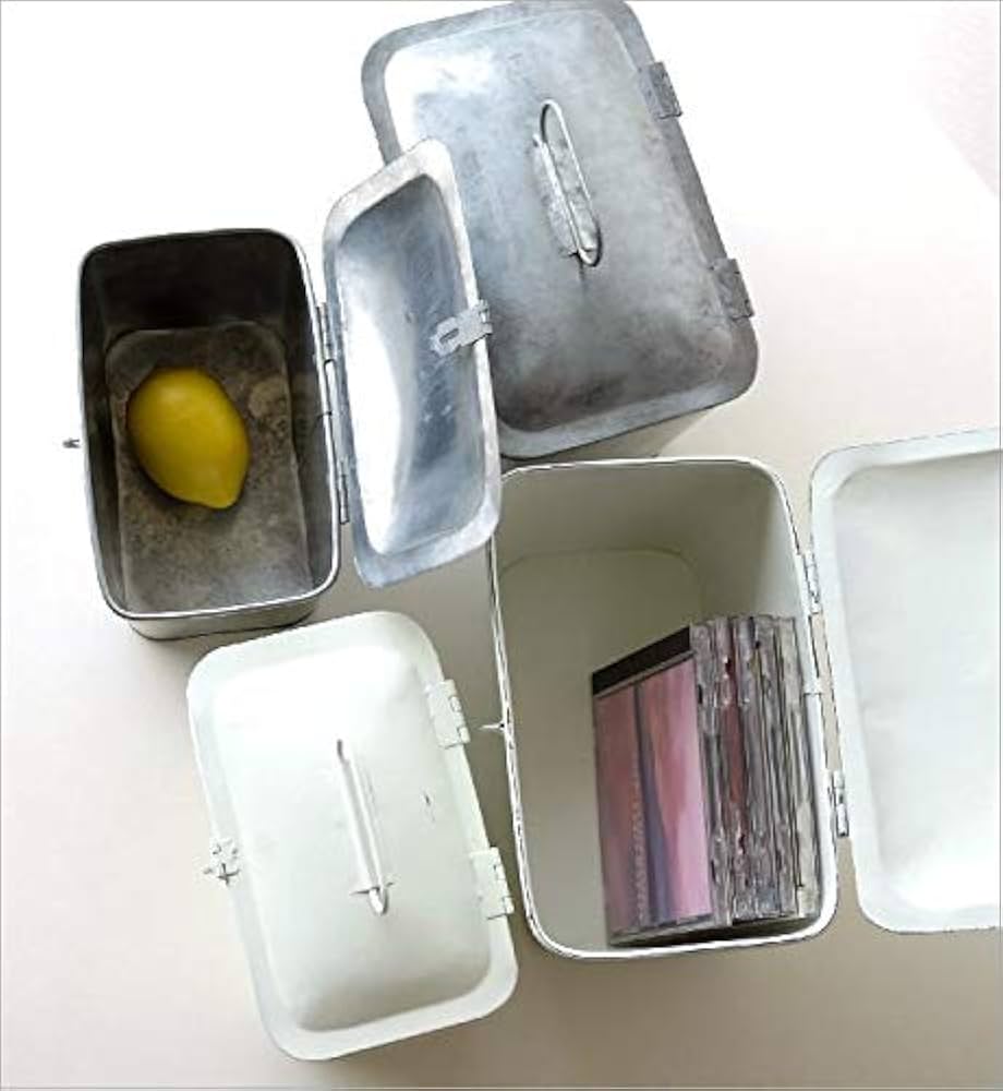 Amazon.co.jp: 小物入れ ブリキ ふた付き ボックス 2個セット