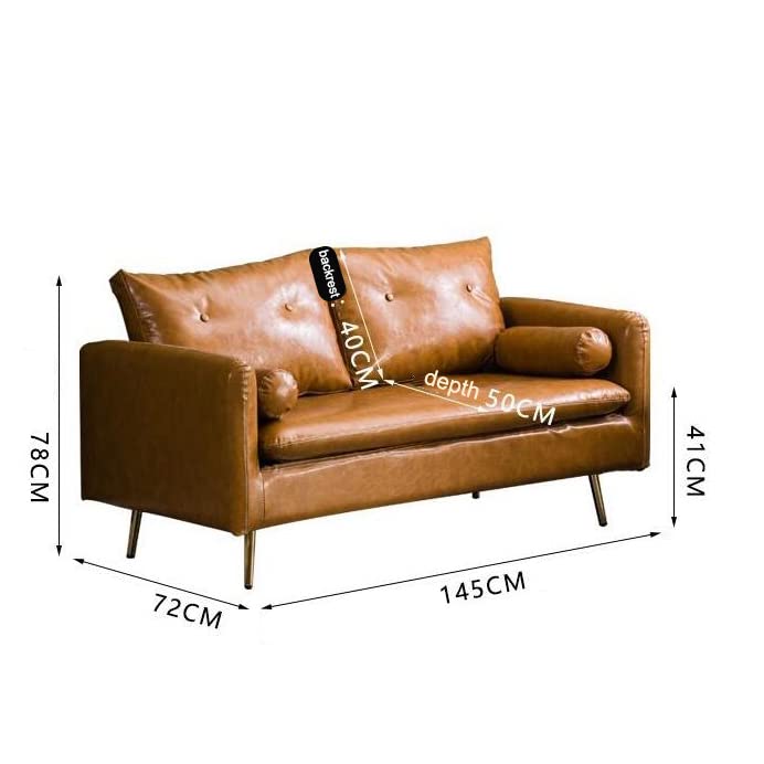 Amazon｜幅57インチのフェイクレザーソファ、2人掛けソファ、無垢の