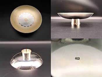 Amazon.co.jp: 呉杉堂造 純銀製 銀杯 三重盃 純銀三ツ組盃 皇室十六菊