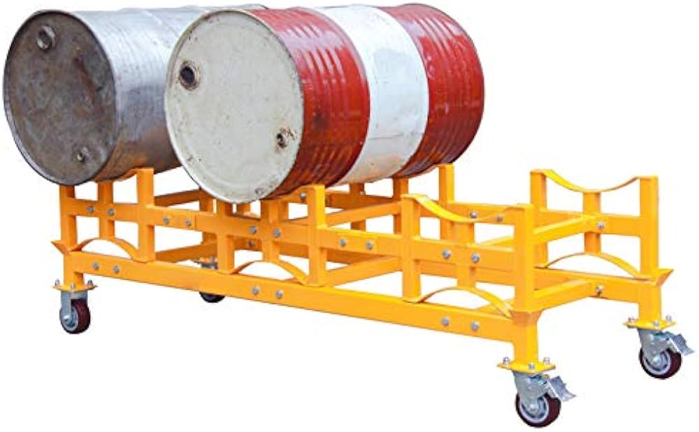 Amazon.co.jp: ドラム缶ラック ドラム缶スタンド 3本収納 キャスター