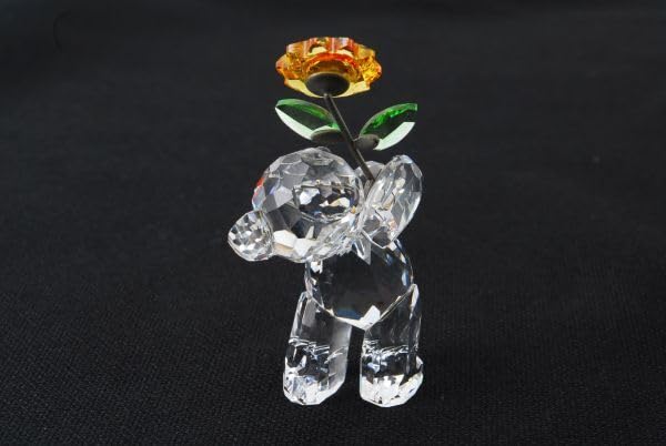 Amazon.co.jp: スワロフスキークリスベアクマひまわりクリスタル置物