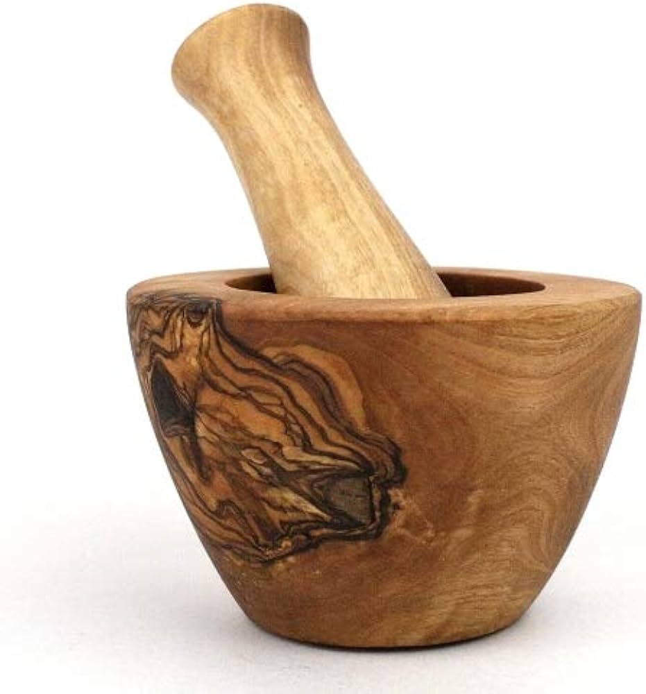 Amazon.co.jp: オリーブウッド 木製 すり鉢 モルタイオ 乳鉢 すりこぎ