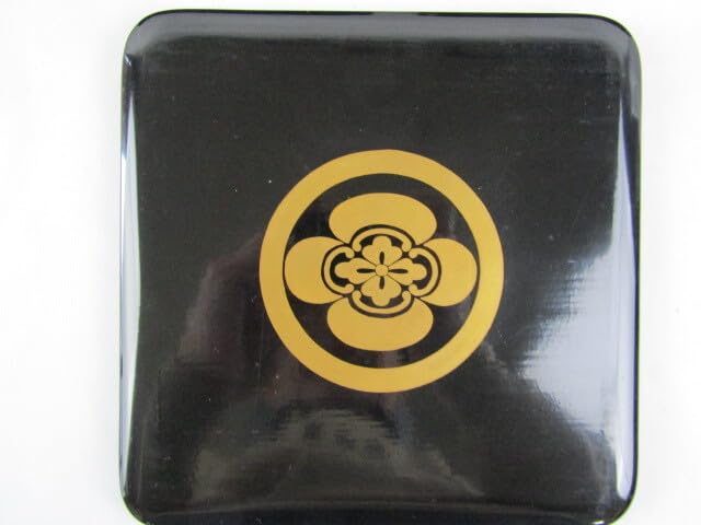 Amazon.co.jp: 木製漆器 輪島塗 重箱 重台付 丸に木瓜 蒔絵家紋付き