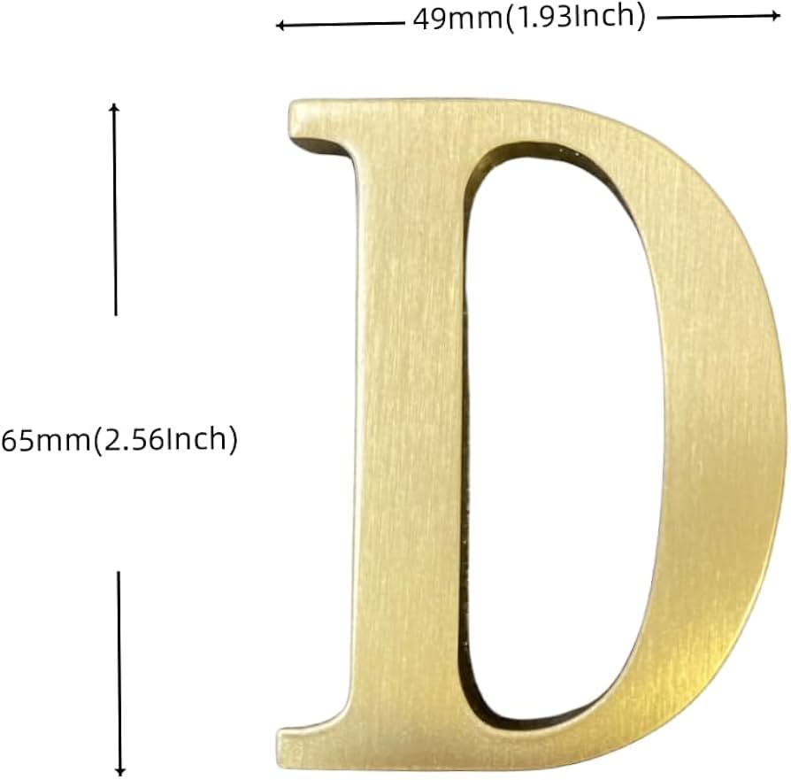 Amazon.com: 2.6Inch Soild Brass Sticker English Letters, Metal
