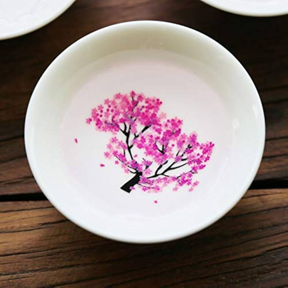 Japanese Sakura Sake Cup, Cold and Hot Temperature Color Change