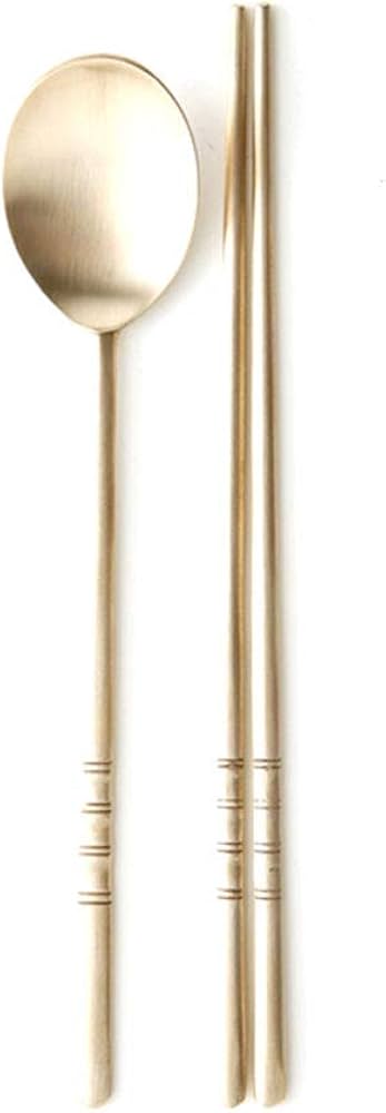 Amazon | Ugiu 韓国 鍮器 真鍮製 スジョ/スプーン 箸 セット 竹 節