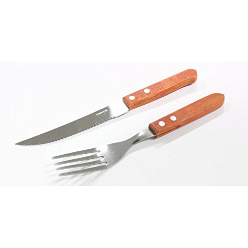 Amazon.co.jp: エコー金属 木柄ステーキナイフ&フォークセット 0459