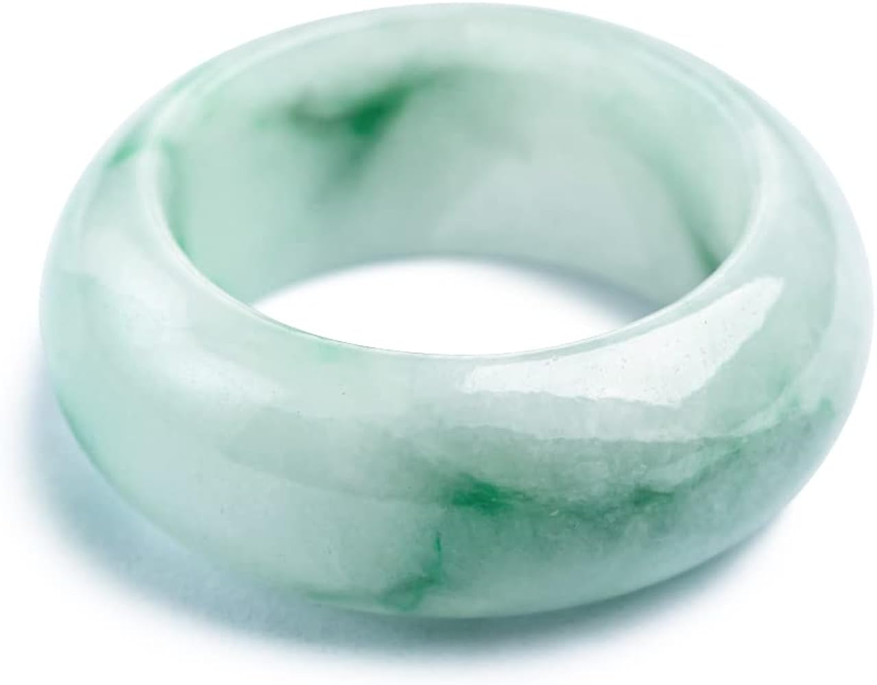 Amazon | 10号 糸魚川天然翡翠 くりぬき指輪 薄緑色 日本国石 縄文の