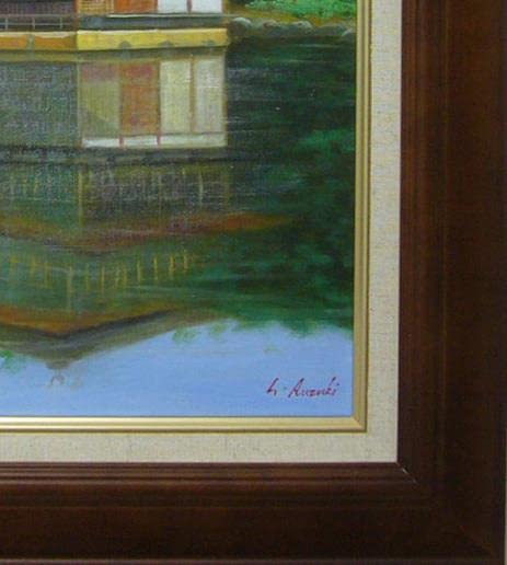 Amazon.co.jp: 流月真一 絵画 油絵 肉筆油絵 京都の名所 金閣寺