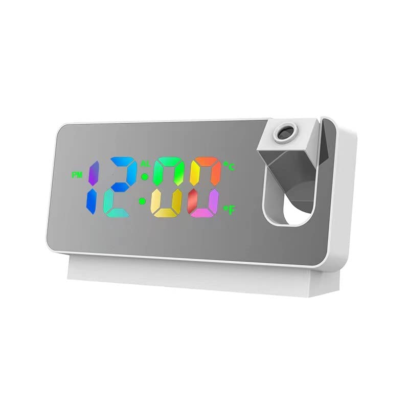 Amazon.co.jp: 温湿度計 デジタル投影時計 多機能目覚まし時計 AC