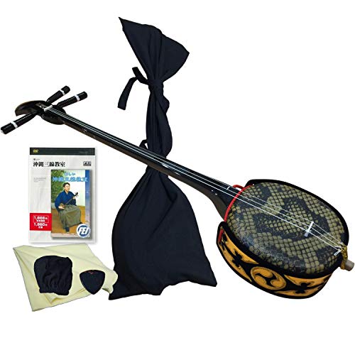 Amazon.co.jp: 沖縄三線 ベビー三線 ブラック 人工皮6点セット Bセット