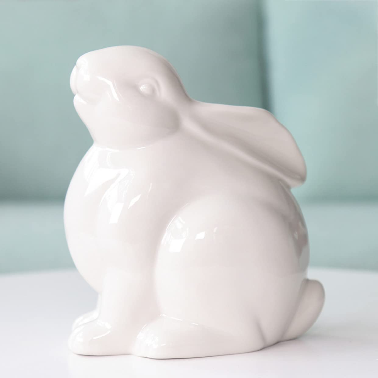 Amazon.co.jp: うさぎの置物 ラビット 陶器 セラミック インテリア