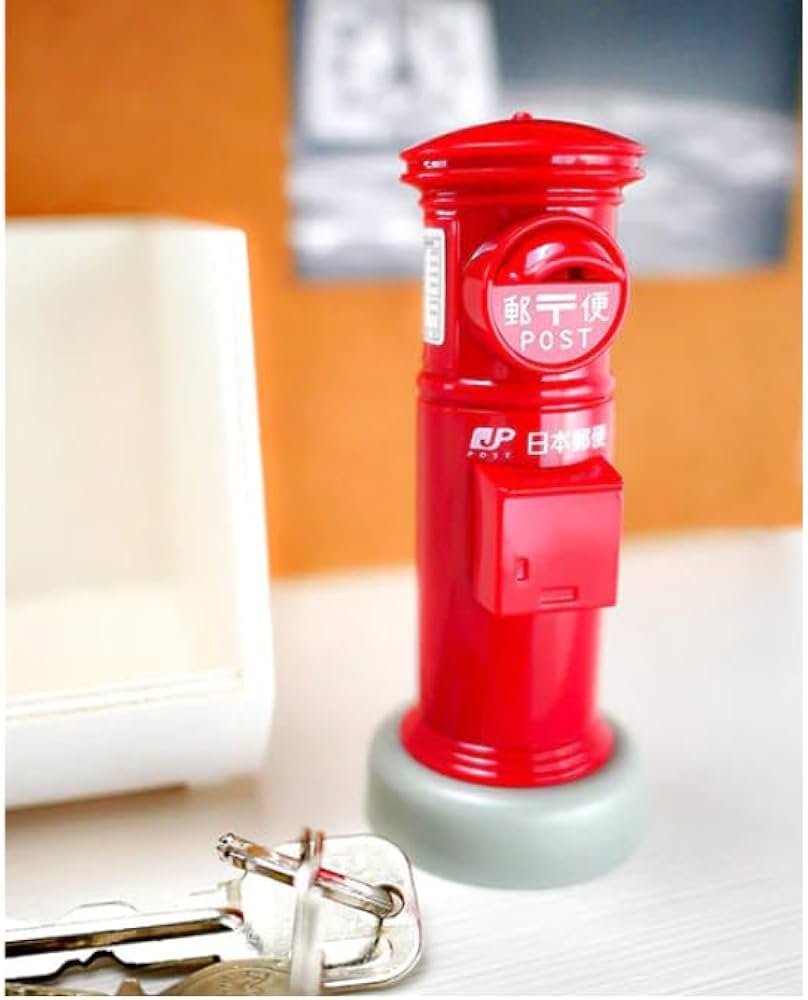Amazon.co.jp: 丸型郵便ポストハンコケース 印鑑ケース オブジェ 文具