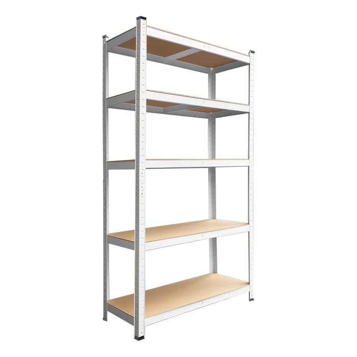 Amazon｜スチール5段ラック ホワイト 幅90×奥行40×高さ180cm 耐荷重