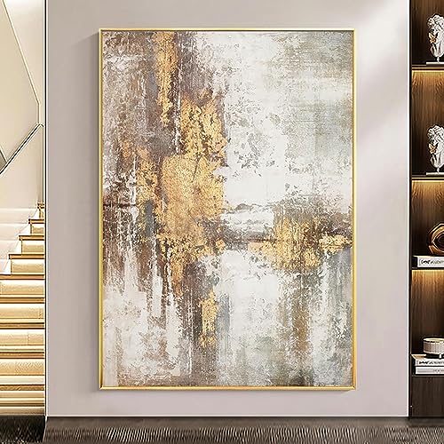 Amazon.co.jp: キャンバス絵画 大ベージュゴールドグレー抽象絵画