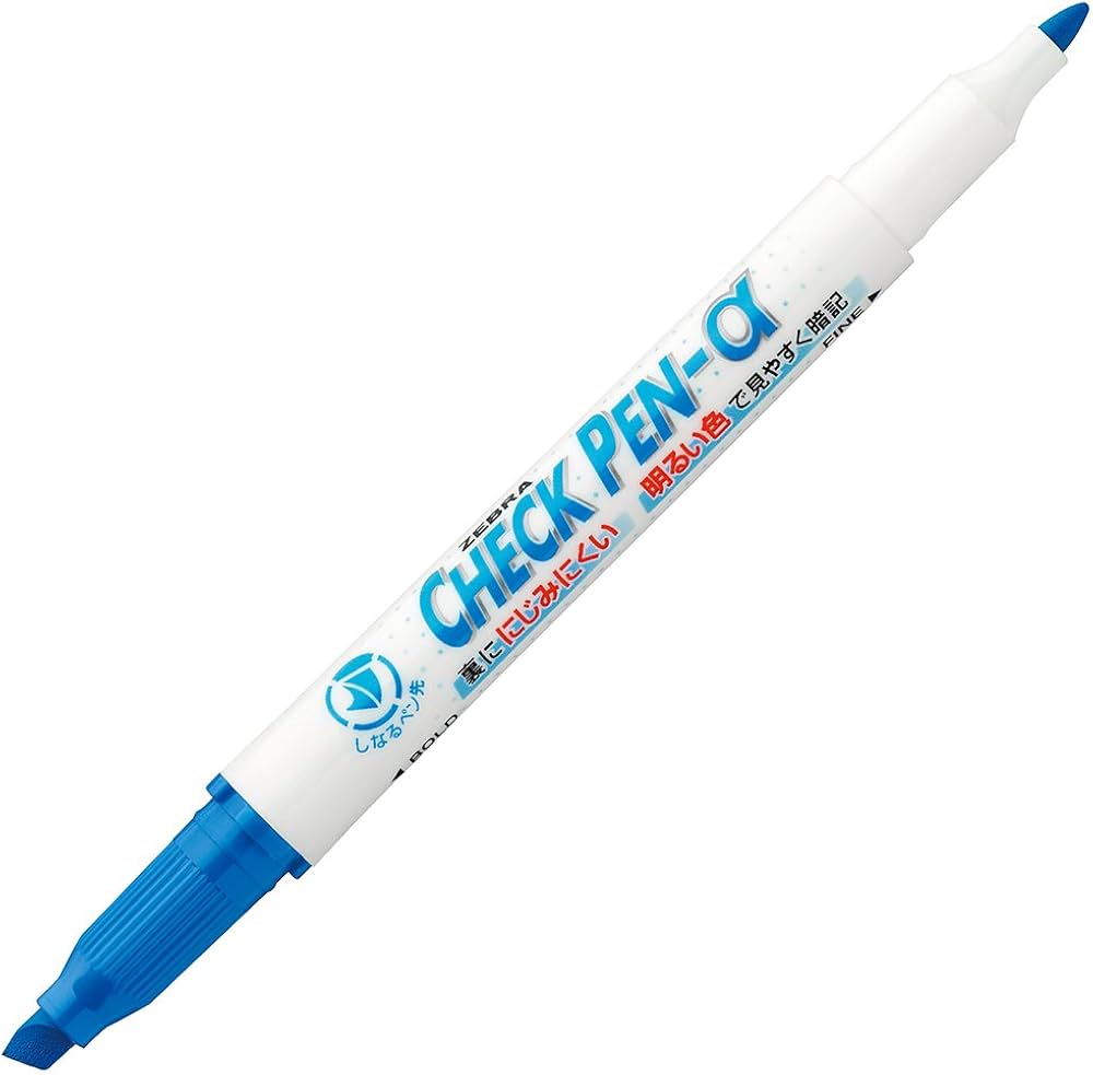 Amazon.co.jp: ゼブラ 暗記用 チェックペン アルファ 青 10本 B-WYT20
