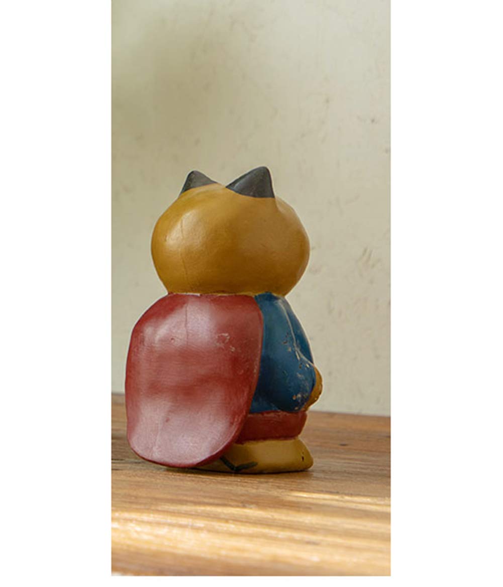 Amazon.co.jp: スーパーマン猫像彫刻装飾、無垢材工芸品家の装飾複雑な