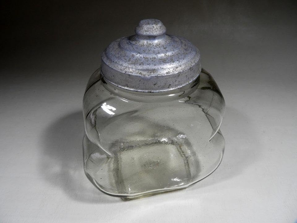 Amazon.co.jp: 珍 駄菓子屋 硝子瓶 瓢箪型 アルミ蓋 高さ22cm 気泡硝子