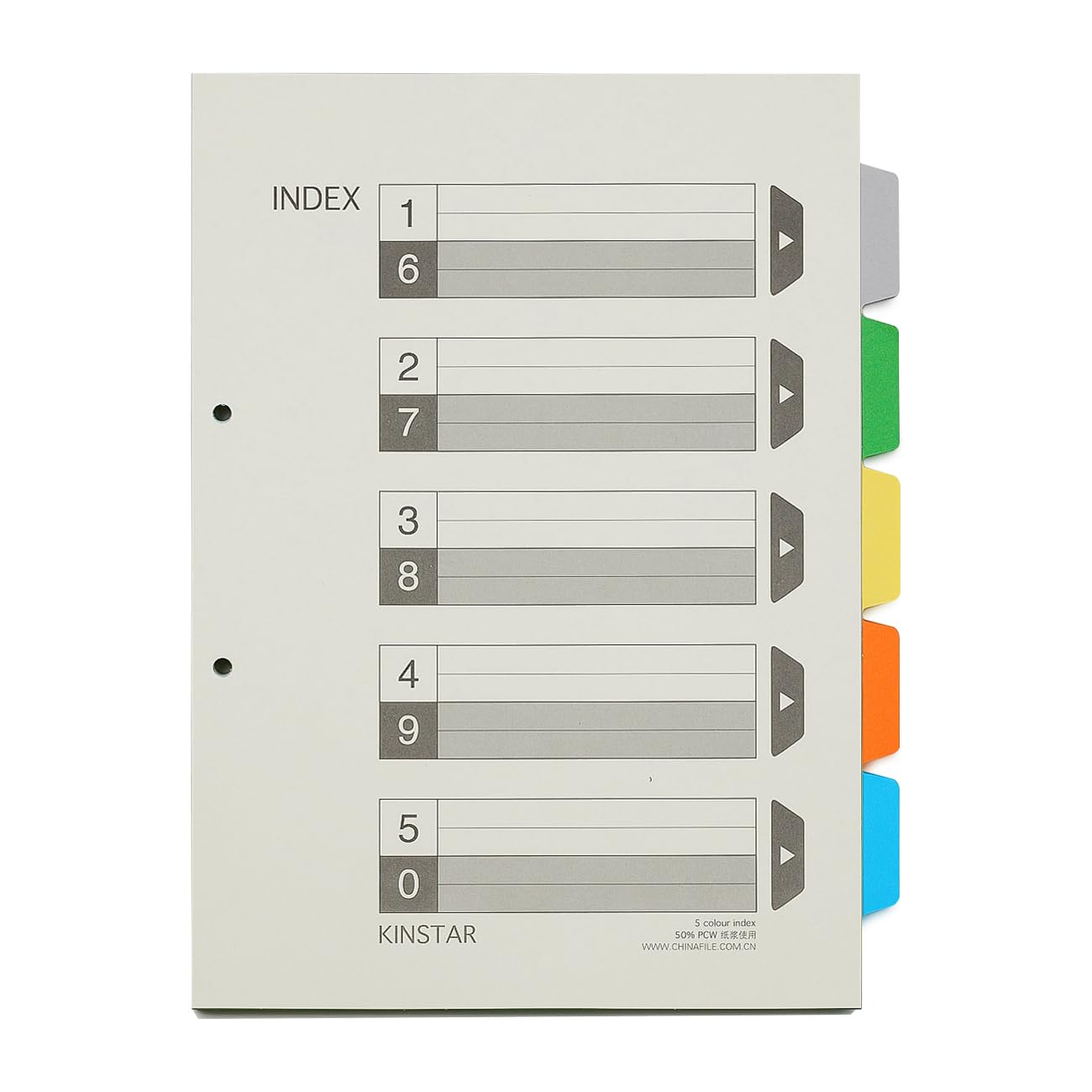 Amazon | Kinstar インデックス ファイル 仕切カード A4 5山 20組
