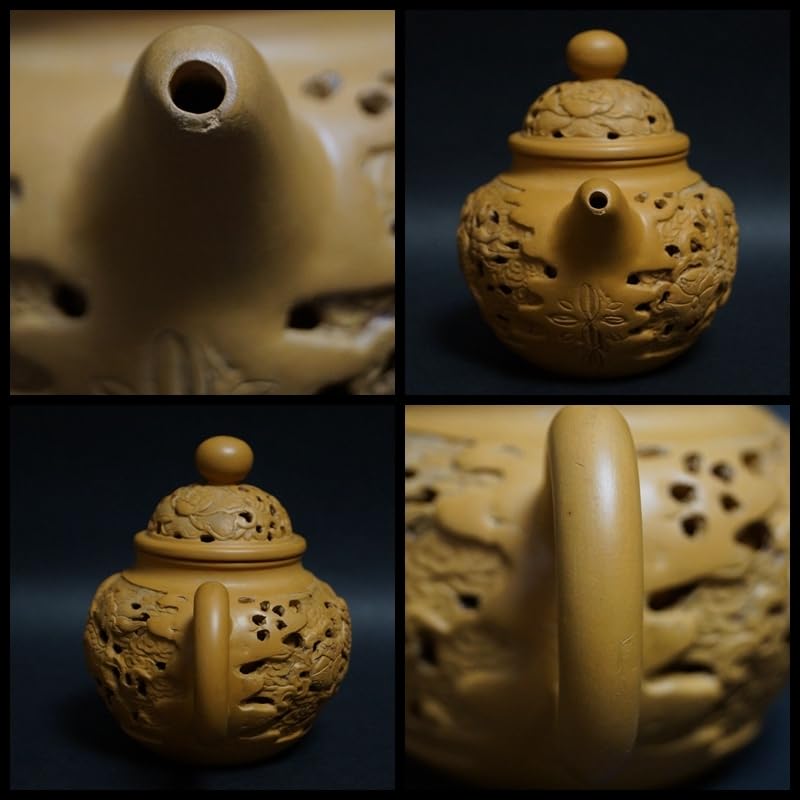 Amazon.co.jp: 【閑】煎茶道具中国宜興大唐縷空精彫在銘紫砂急須細工