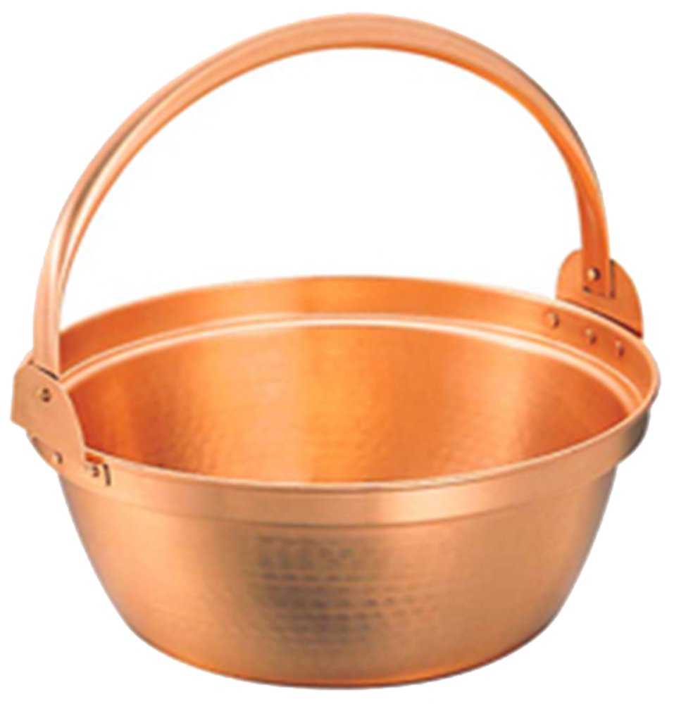 Amazon｜丸新銅器 山菜鍋 純銅 30cm 吊付 内側錫引き無｜しゃぶしゃぶ