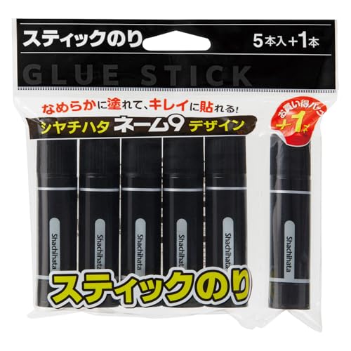 Amazon | シャチハタ スティックのり 10g ネーム9デザイン 5本入+1本