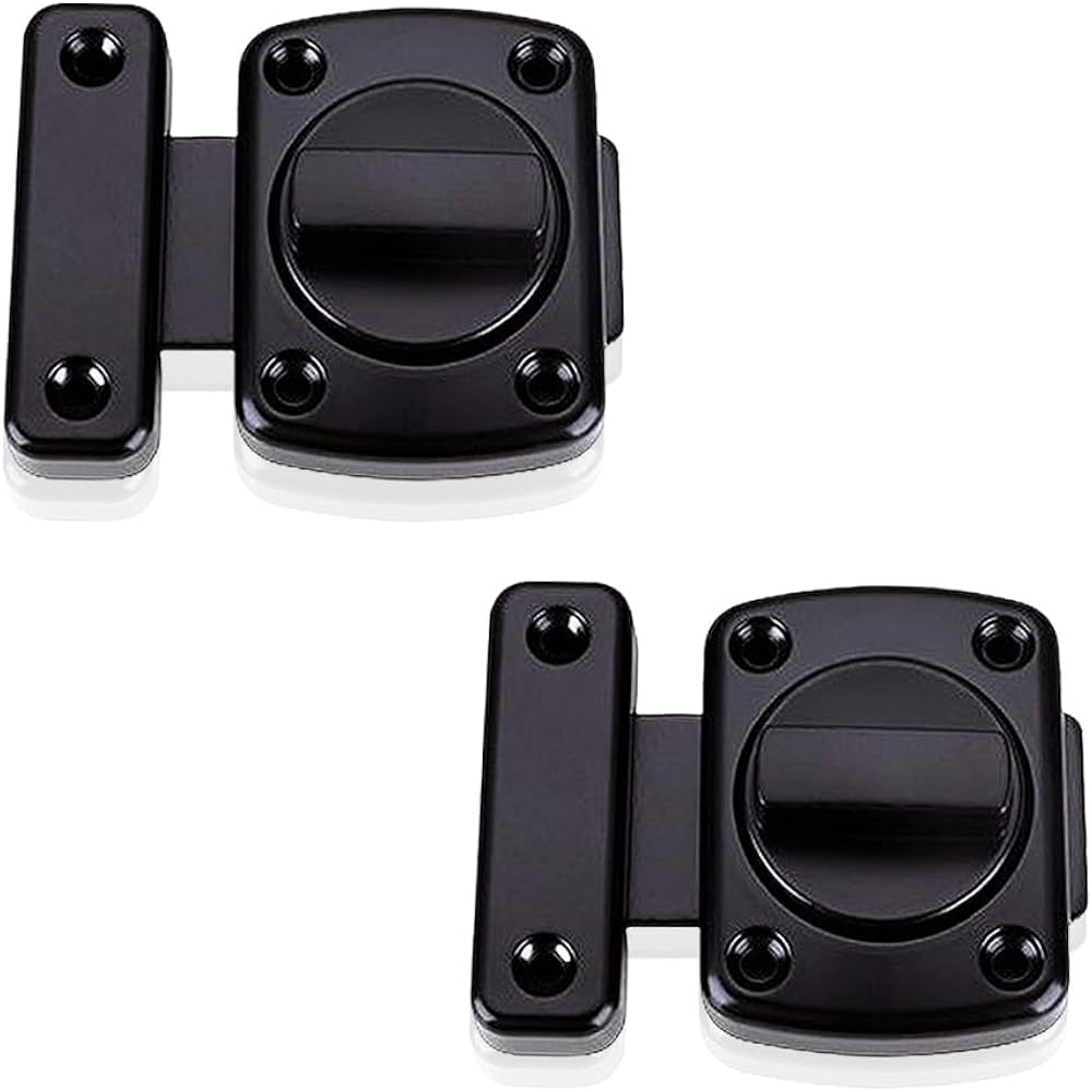 Amazon | HEJINYUNかぎ ドアロック 2個セット (黒) 55x63 回転 内鍵