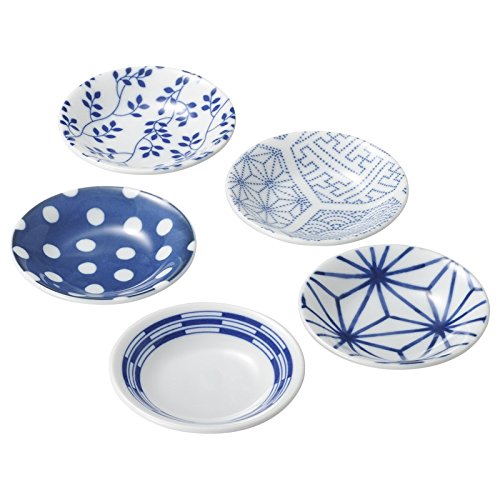 Amazon｜山勝美濃陶苑(Yamakatsuminotouen) 染小紋小皿5枚揃 日本製 KM