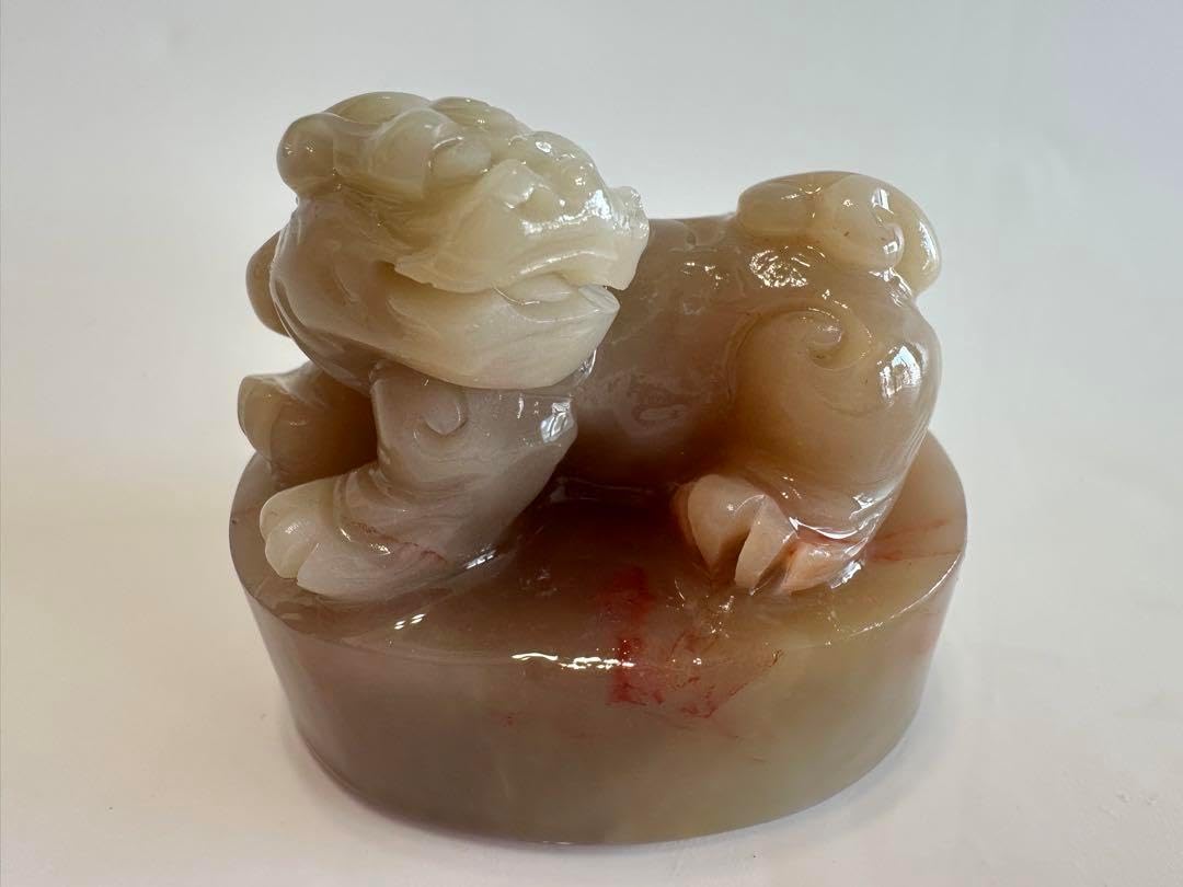 22ラオス石 金魚 桃花凍石 美材篆刻高級印材 落款 書道 雅号 展示会 箱