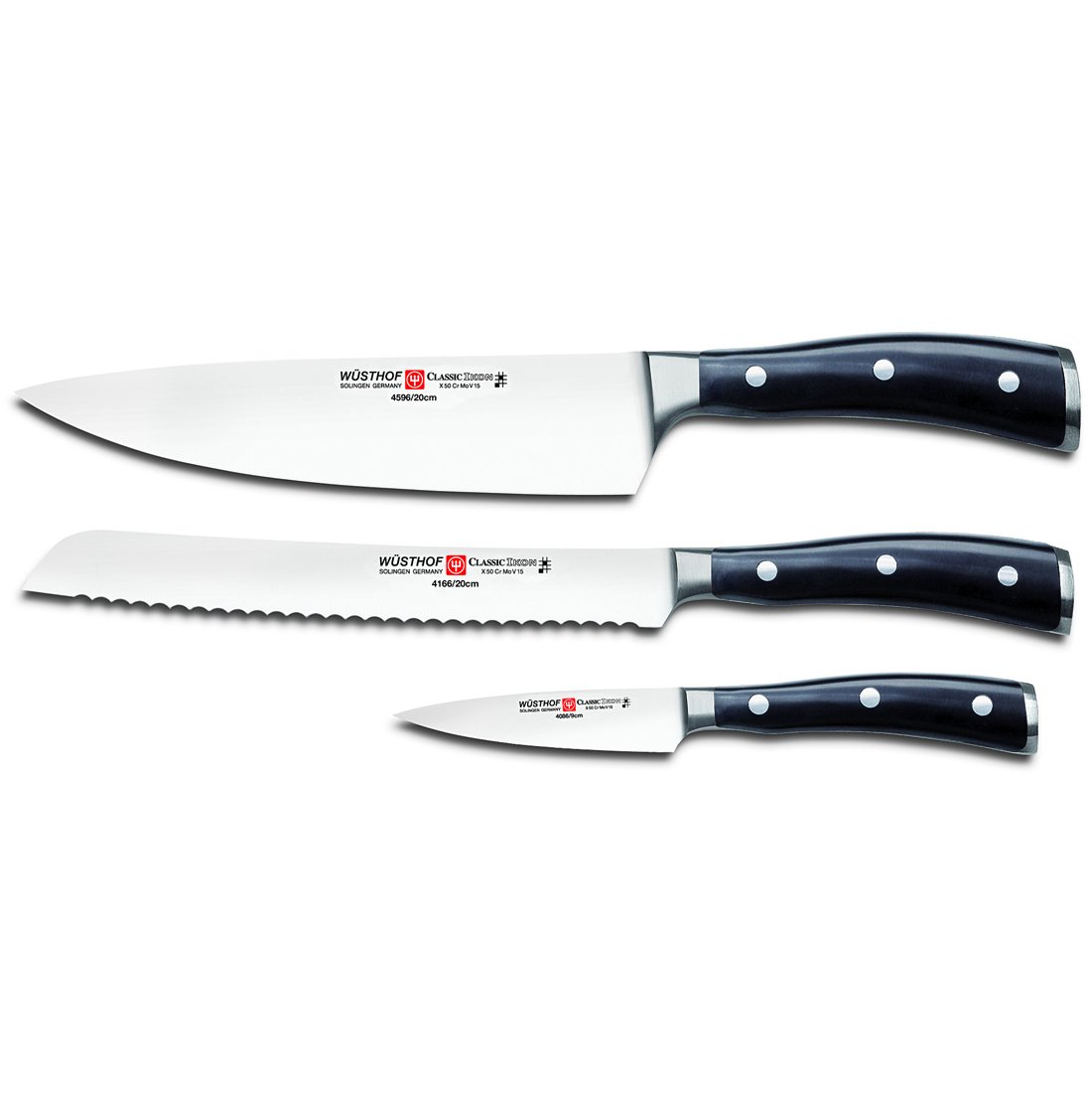 Amazon.com: WÜSTHOF Classic IKON 3-Piece Starter Knife Set,Black